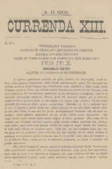 Currenda. 1903, kurenda 13