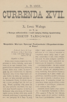 Currenda. 1903, kurenda 17