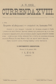 Currenda. 1902, kurenda 18