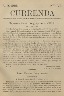 Currenda. 1916, kurenda 6