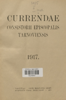 Currenda. 1917, Index