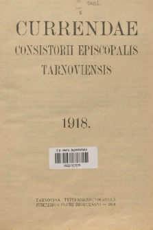 Currenda. 1918, Index