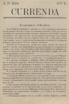 Currenda. 1918, kurenda 5