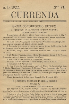 Currenda. 1922, kurenda 7