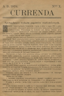 Currenda. 1924, kurenda 10