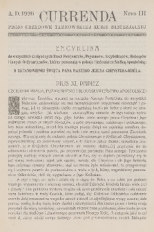 Currenda : pismo urzędowe tarnowskiej kurji diecezjalnej. 1926, kurenda 3