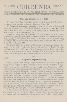 Currenda : pismo urzędowe tarnowskiej kurji diecezjalnej. 1926, kurenda 12