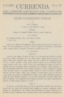 Currenda : pismo urzędowe tarnowskiej kurji diecezjalnej. 1927, kurenda 9