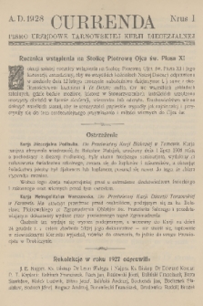 Currenda : pismo urzędowe tarnowskiej kurji diecezjalnej. 1928, kurenda 1