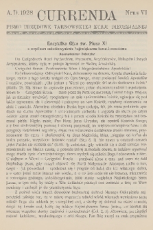 Currenda : pismo urzędowe tarnowskiej kurji diecezjalnej. 1928, kurenda 6