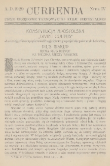 Currenda : pismo urzędowe tarnowskiej kurji diecezjalnej. 1929, kurenda 4