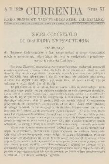 Currenda : pismo urzędowe tarnowskiej kurji diecezjalnej. 1929, kurenda 11