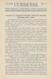 Currenda : pismo urzędowe tarnowskiej kurji diecezjalnej. 1930, kurenda 5