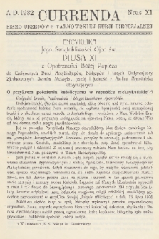 Currenda : pismo urzędowe tarnowskiej kurji diecezjalnej. 1932, kurenda 11
