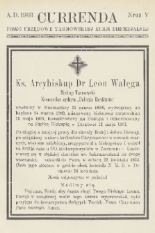 Currenda : pismo urzędowe tarnowskiej kurji diecezjalnej. 1933, kurenda 5