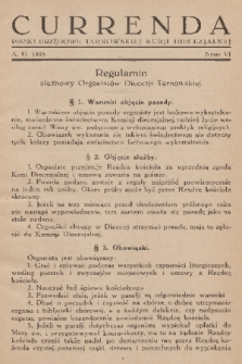 Currenda : pismo urzędowe tarnowskiej kurji diecezjalnej. 1935, kurenda 6
