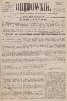 Orędownik : pismo poświęcone sprawom politycznym i społecznym. R.1, 1871, nr 4