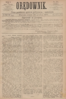 Orędownik : pismo poświęcone sprawom politycznym i społecznym. R.1, 1871, nr 114 + dod.