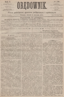 Orędownik : pismo poświęcone sprawom politycznym i społecznym. R.1, 1872, № 119