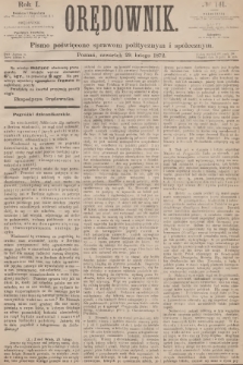 Orędownik : pismo poświęcone sprawom politycznym i społecznym. R.1, 1872, № 141