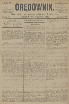 Orędownik : pismo poświęcone sprawom politycznym i społecznym. R.7, 1877, nr 91