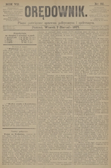 Orędownik : pismo poświęcone sprawom politycznym i społecznym. R.7, 1877, nr 92