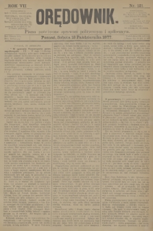 Orędownik : pismo poświęcone sprawom politycznym i społecznym. R.7, 1877, nr 121 + dod.