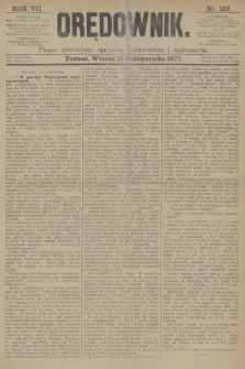 Orędownik : pismo poświęcone sprawom politycznym i społecznym. R.7, 1877, nr 122