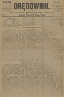 Orędownik : pismo poświęcone sprawom politycznym i spółecznym. R.8, 1878, nr 16