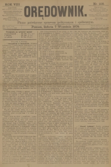 Orędownik : pismo poświęcone sprawom politycznym i spółecznym. R.8, 1878, nr 108