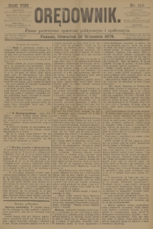 Orędownik : pismo poświęcone sprawom politycznym i spółecznym. R.8, 1878, nr 110