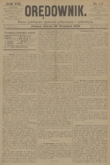 Orędownik : pismo poświęcone sprawom politycznym i spółecznym. R.8, 1878, nr 117
