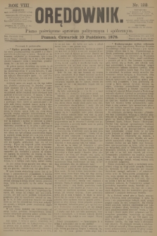 Orędownik : pismo poświęcone sprawom politycznym i spółecznym. R.8, 1878, nr 122