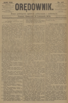 Orędownik : pismo poświęcone sprawom politycznym i spółecznym. R.8, 1878, nr 137
