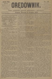 Orędownik : pismo poświęcone sprawom politycznym i spółecznym. R.8, 1878, nr 156