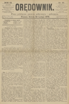 Orędownik : pismo poświęcone sprawom politycznym i spółecznym. R.9, 1879, nr 23