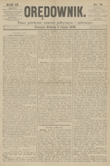 Orędownik : pismo poświęcone sprawom politycznym i spółecznym. R.9, 1879, nr 78