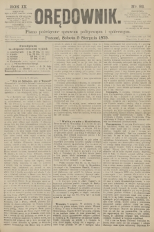 Orędownik : pismo poświęcone sprawom politycznym i spółecznym. R.9, 1879, nr 93