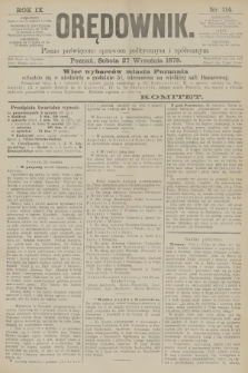 Orędownik : pismo poświęcone sprawom politycznym i spółecznym. R.9, 1879, nr 114