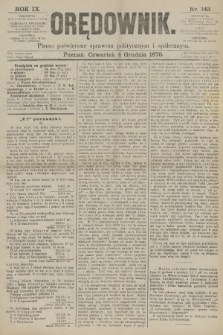 Orędownik : pismo poświęcone sprawom politycznym i spółecznym. R.9, 1879, nr 143