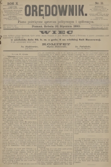 Orędownik : pismo poświęcone sprawom politycznym i spółecznym. R.10, 1880, nr 11