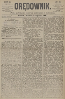 Orędownik : pismo poświęcone sprawom politycznym i spółecznym. R.10, 1880, nr 12