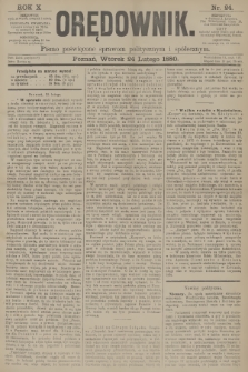 Orędownik : pismo poświęcone sprawom politycznym i spółecznym. R.10, 1880, nr 24