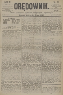 Orędownik : pismo poświęcone sprawom politycznym i spółecznym. R.10, 1880, nr 88