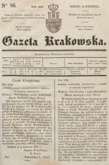 Gazeta Krakowska. 1838, nr 86