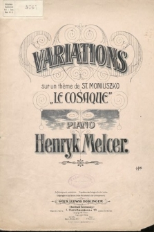 Variations sur un théme de St. Moniuszko „Le cosaque” : pour piano