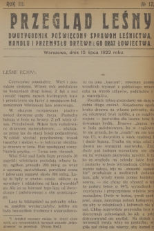 Przegląd Leśny : dwutygodnik poświęcony sprawom leśnictwa, handlu i przemysłu drzewnego oraz łowiectwa. R.3, 1922, №  12