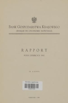 Rapport pour l'exercice 1932. An.9 (1933)