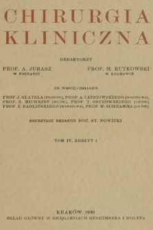 Chirurgja Kliniczna. T.3, 1933/1934, Zeszyt 2