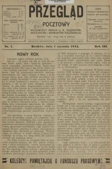 Przegląd Pocztowy : niezawisły organ c. k. Adjunktów, Oficyantów i Aspirantów Pocztowych. R.3, 1912, nr 1